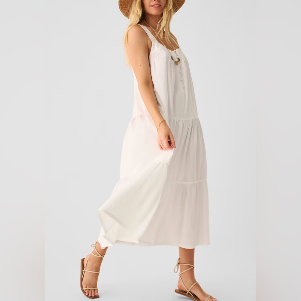 Faherty Marina Seersucker Dress White Size Small